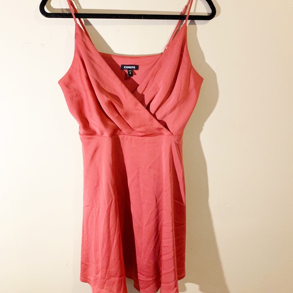 Express Pink Cedar Satin Dress